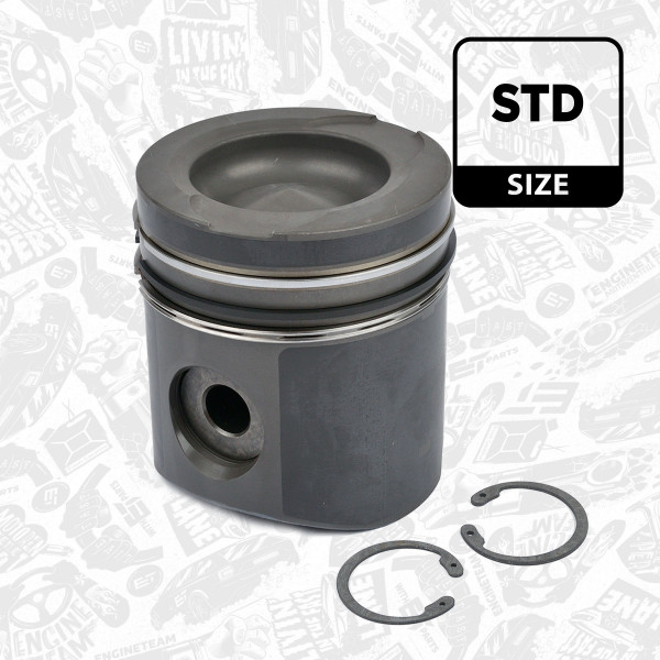 PM001100, Piston with rings and pin, ET ENGINETEAM, Man E2000/TGA Neoplan Centroliner Starliner Setra Solaris Urbino Van Hool D2865LF* D2865LOH* D2866LF* D2866LOH* D2866LUH* 1995+, 51025006063, 51025016072, 51025016076, 51025110076, 51025110284, 51025117029, 51025117033, 51025117232, 51025117271, 51025117275, 020320286600, 2283100, 858280, 87-283100-80, 90578600, 858280MEC