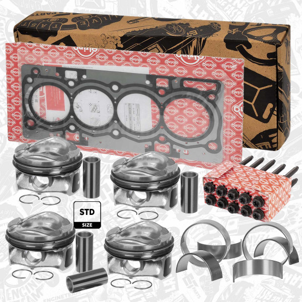 PM008400VR2, Piston kit, ET ENGINETEAM, Ford C-Max Focus Grand C-Max Kuga , Mondeo Galaxy S-Max JQDA JTDA 1,6 EcoBoost 2011+, 1840289, CJ5Z6108A, CJ5Z-6108-A, 1765604, 1849263, BM5G-6051-AD, BM5G6051AD, 40883600