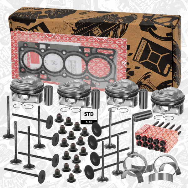 PM008400VR3, Piston kit, ET ENGINETEAM, Ford C-Max Focus Grand C-Max Kuga , Mondeo Galaxy S-Max JQDA JTDA 1,6 EcoBoost 2011+, 1840289, CJ5Z6108A, CJ5Z-6108-A, 1765604, 1849263, BM5G-6051-AD, BM5G6051AD, 1800711, 1755220, 1800892, 1791865, BM5G-6571-CA