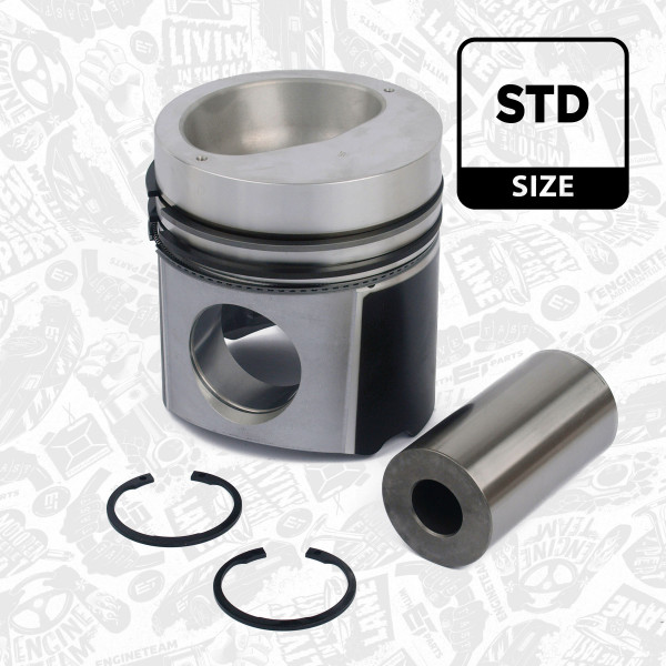 Piston with rings and pin - PM009400 ET ENGINETEAM - 152004, 294925, 300006A