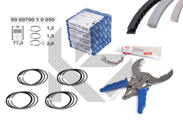 R1009650KS, 4x Piston Ring Kit, ET ENGINETEAM, 800079010050S , 03C198151M, 800079010050