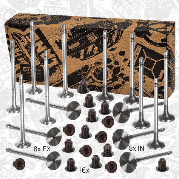 VS0031, Valve Kit, intake/exhaust valve, ET ENGINETEAM, Citroen Peugeot Opel Toyota Berlingo C4 Jumpy 308 Traveller Rifter Combo Vivaro Proace 1,5 BlueHDI D 15 DT 2018+, 9810055780, 9814152380, 9838084780, 3553641, 3553632, 9814152480