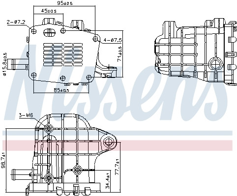 989481, Chladič, recirkulace spalin, Ventil AGR/EGR, NISSENS, CITROEN C4 PICASSO II 2.0HDI 2013-,C5 III 2.0HDI 2009-,FORD KUGA II 2.0TDCI 2014-,MONDEO V 2.0TDCI 2014-,PEUGEOT 308 II 2.0HDI 2014-,508 2.0HDI 2014-, 1861749, 3553004, 9678745680, 2267338, 9807593080, 9820965980, DS7Q9D475DA, DS7Q9D475DB, 0892635, 090013N, 831665, 88810, CE41000P