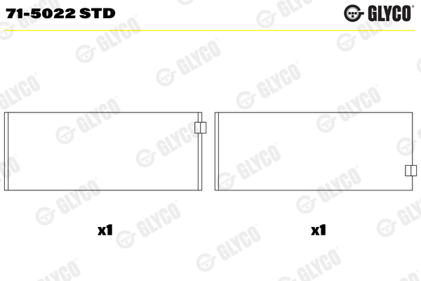 Connecting Rod Bearing - 71-5022 STD GLYCO - 4710300160, 4710300860, 4710301060