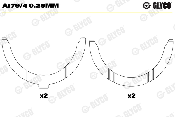 A179/4 0.25MM, Distanční kotouč, kliková hřídel, Lož.axiál.(AS)set, GLYCO, 043AS18317210