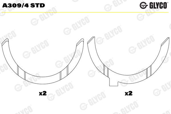 Thrust Washer, crankshaft - A309/4 STD GLYCO - 5010295447, 5010295448, 79482600