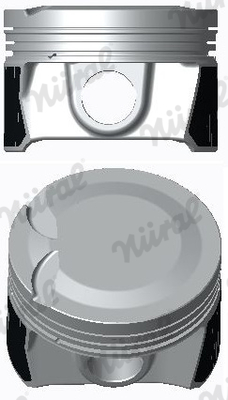 87-109107-00, Piston with rings and pin, NÜRAL, 0010701, 94952610