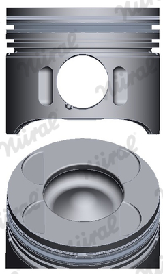Piston with rings and pin - 87-136407-00 NÜRAL - 0045902, 97482610