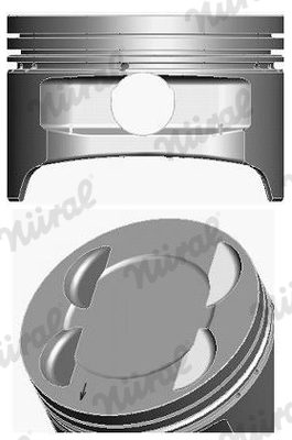Piston with rings and pin - 87-141300-20 NÜRAL - 4M5G6105CC, 0157600