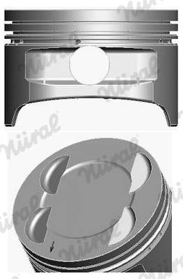 87-141307-20, Piston with rings and pin, NÜRAL, 4M5G6105CC, 0157602