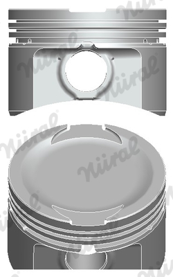 Piston with rings and pin - 87-142300-00 NÜRAL - 71736489, 0093600, 24231STD