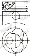 87-176700-10, Piston with rings and pin, NÜRAL