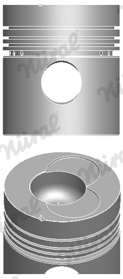 Piston with rings and pin - 87-214800-10 NÜRAL - 1587878, 793F6102AAA, 0143800