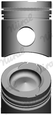 Piston with rings and pin - 87-283100-80 NÜRAL - 51.02511-0076, 2283100, 90578600