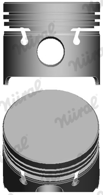 Piston with rings and pin - 87-333400-00 NÜRAL - 0213400, 91650600