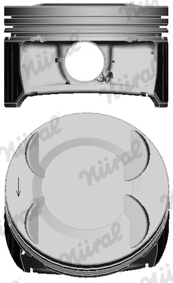 Piston with rings and pin - 87-435300-00 NÜRAL - 55559652, 011PI001110000, 41492600