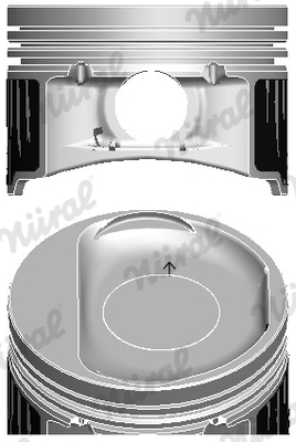 Piston with rings and pin - 87-436800-00 NÜRAL - 71740642, 0102900
