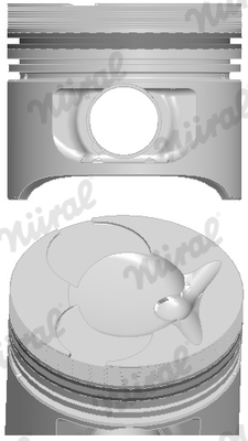 87-743107-10, Piston with rings and pin, NÜRAL, 0022402, 91372620