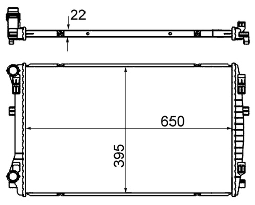 Radiator, engine cooling - CR2054000S MAHLE - 5Q0121251EM, 5Q0121251FJ ...