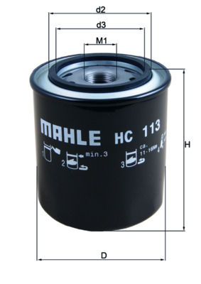 Hydraulic Filter, automatic transmission - HC113 MAHLE - 1301696, 81321180021, 1768402