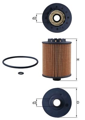 Oil Filter - OX1075D MAHLE - 31321084, 32140029, 31321084-0