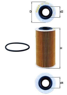 Olejový filtr - OX1076D MAHLE - 059115561G, 059198405B, 1003220024