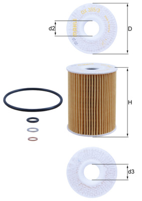 Olejový filtr - OX355/3D MAHLE - 263203CKB0, 4807966, 93743595