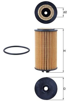 Oil Filter - OX978D MAHLE - 55576499, 55584685, 55594652