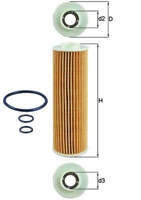 Olejový filtr - OX183/5D MAHLE - 2711740425, 2711800309, 2711800409