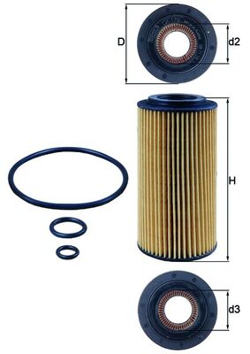 Oil Filter - OX179D MAHLE - 6031840025, 6131800009, 6131840025