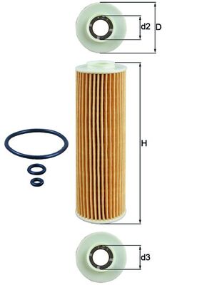 Oil Filter - OX183/5D1 MAHLE - 2711800009, 2711800109, 2711840125