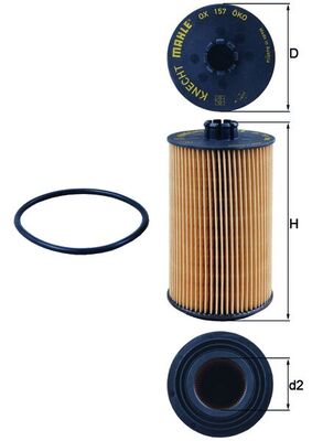 Oil Filter - OX157D MAHLE - 02931092, 04208014, 2931092