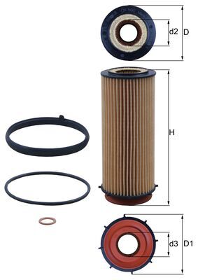 Oil Filter - OX560D MAHLE - 11427808443, 7808443, 0818006