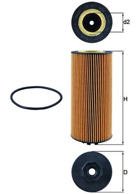 Oil Filter - OX987D MAHLE - 0019965630, 10873159, 9361800009