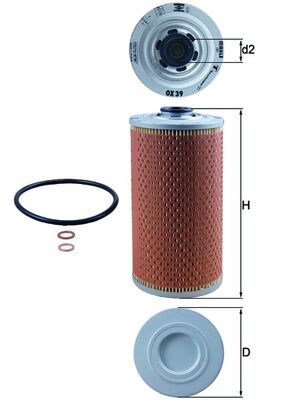 Oil Filter - OX39D MAHLE - 11421285749, 5017055, 11421285750