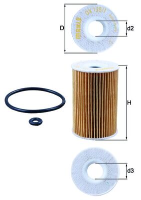 Oil Filter - OX135/1D MAHLE - 1661800009, 42540061A, 1661800109