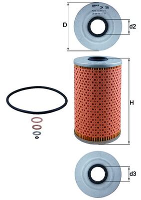 Oil Filter - OX96D MAHLE - 0650303, 11422243359, 90509098