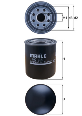 Filter, operating hydraulics - HC28 MAHLE - 04438049, 6285510289, A6285510289