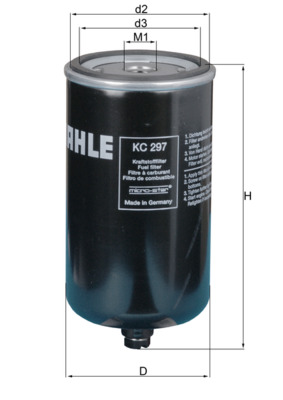 Kraftstofffilter - KC297 MAHLE - 01182242, 51125030059, 1182242
