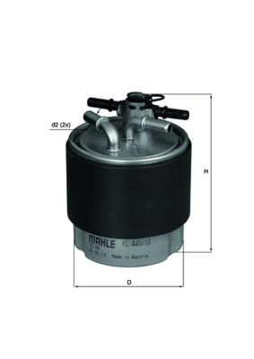 Fuel Filter - KL440/18 MAHLE - 16400JD50A, 16400JD52A, 36143230012