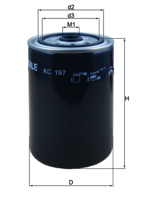 Fuel Filter - KC197 MAHLE - 42538923, 5001853860, 64496650559370