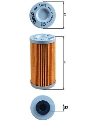 Oil Filter - OX1091 MAHLE - 0116, 11427715456, 7715456