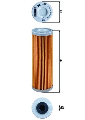 Oil Filter - OX807 MAHLE - 60038015000, 60038015100, 61338015000