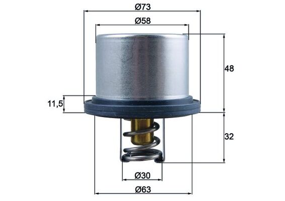 Thermostat, coolant - THD575 MAHLE - 1661993, 22545, 461975