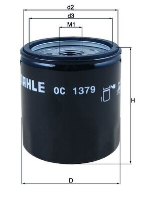 Olejový filtr - OC1379 MAHLE - 6373199, 6373199A, 6379899