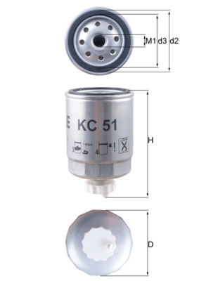 Fuel Filter - KC51 MAHLE - 01906, 164036F900, 5018034