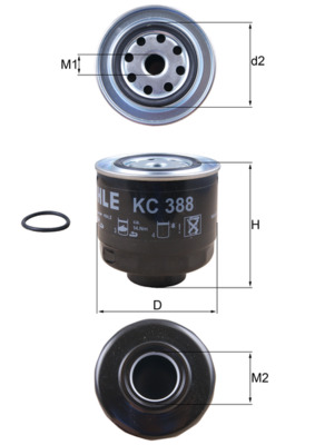 Kraftstofffilter - KC388D MAHLE - 1770A012, 1770A374, MZ690441