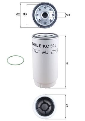 Fuel Filter - KC505D MAHLE - 0501105010, 9604770003, A9604770003