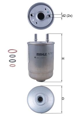 Fuel Filter - KL752/5D MAHLE - 164001501R, 164006378R, 164008816R