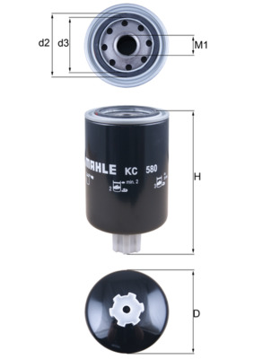 KC580, Palivový filtr, Filtr paliv., MAHLE, 1350734, 112128, 171360